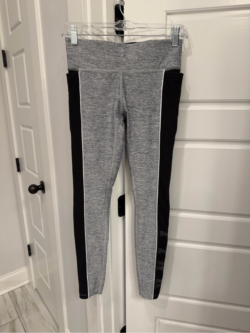 PINK Athletic Grey Leggings with Black Side Panels